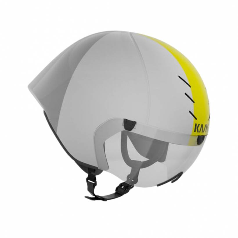 Capacete Kask Mistral Branco Amarelo