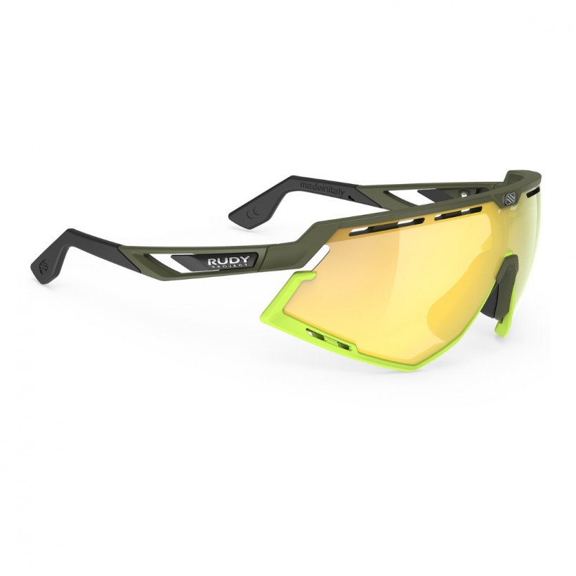 Rudy Project Defender Multilaser Matte Olive Yellow Glasses