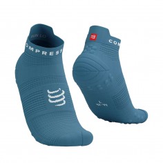 Calzini da corsa bassi Compressport Pro Racing v4.0 blu bianchi