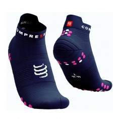 Compressport Pro Racing v4.0 Low Running Socks Navy Blue Pink