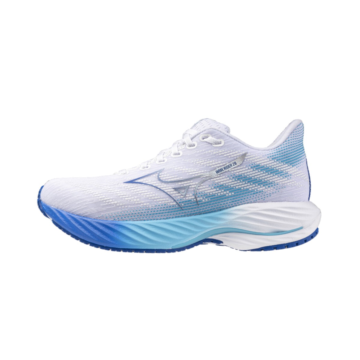 Mizuno Wave Rider 28 Blau Weiß AW24 Damenschuhe, Größe 39 - EUR