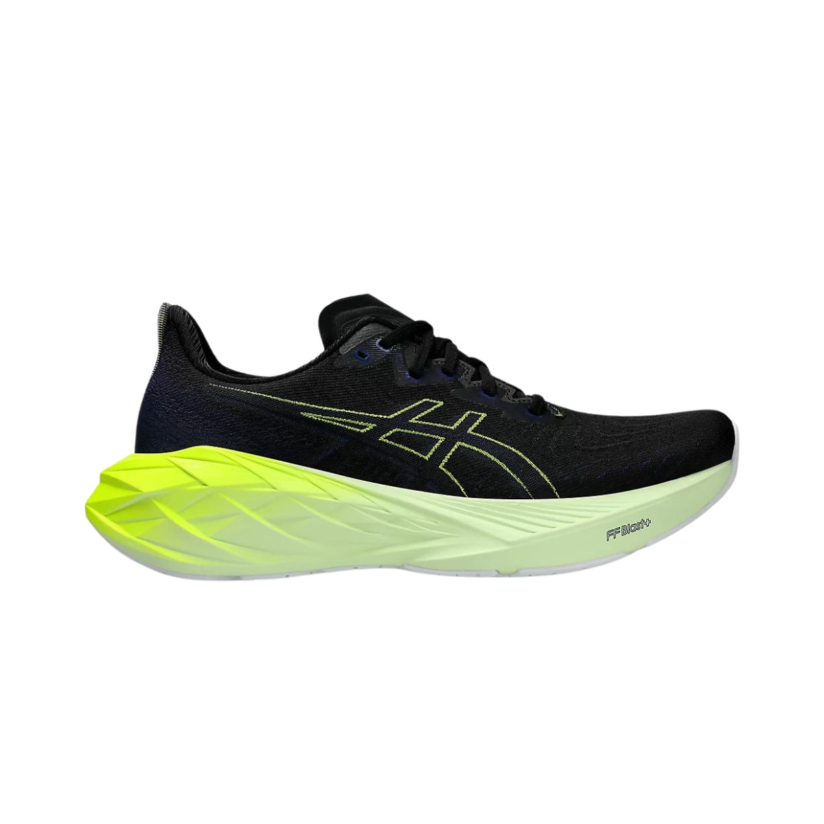 Asics Novablast 4 Schwarz Gelb AW24 Schuhe, Größe 46,5 - EUR