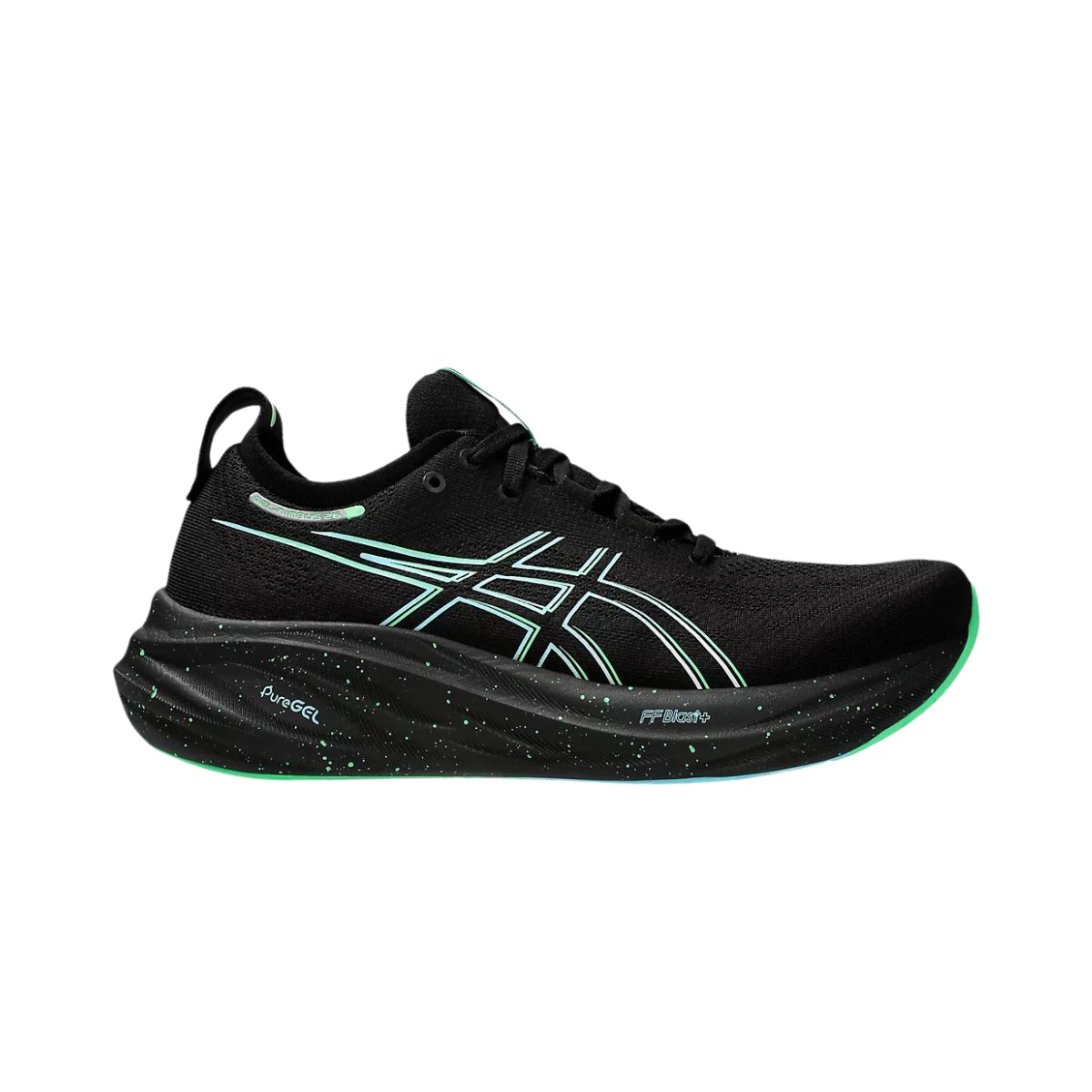 Asics Gel-Nimbus 26 Schwarz Grün AW24 Laufschuhe, Größe 41,5 - EUR