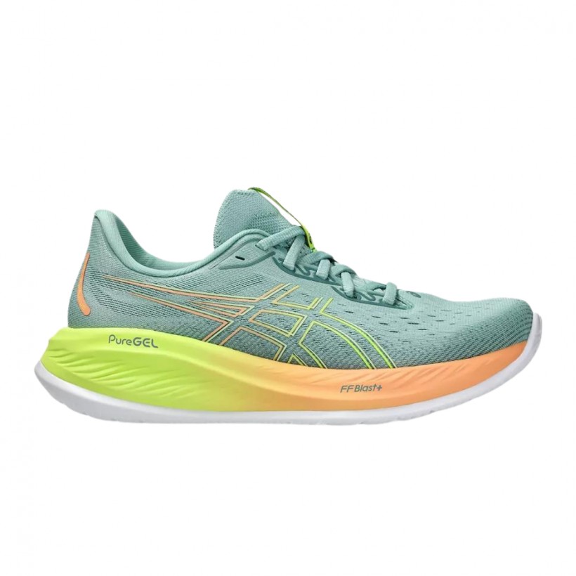 Scarpe da corsa da donna Asics Gel-Cumulus 26 Paris verde arancione 