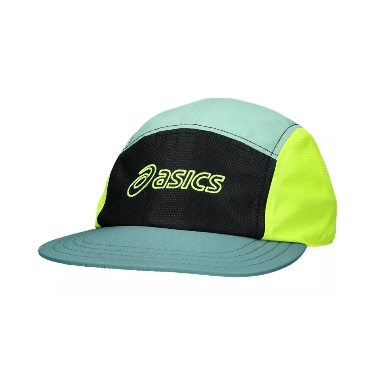 Asics 5 Panel Cap Schwarz Grün