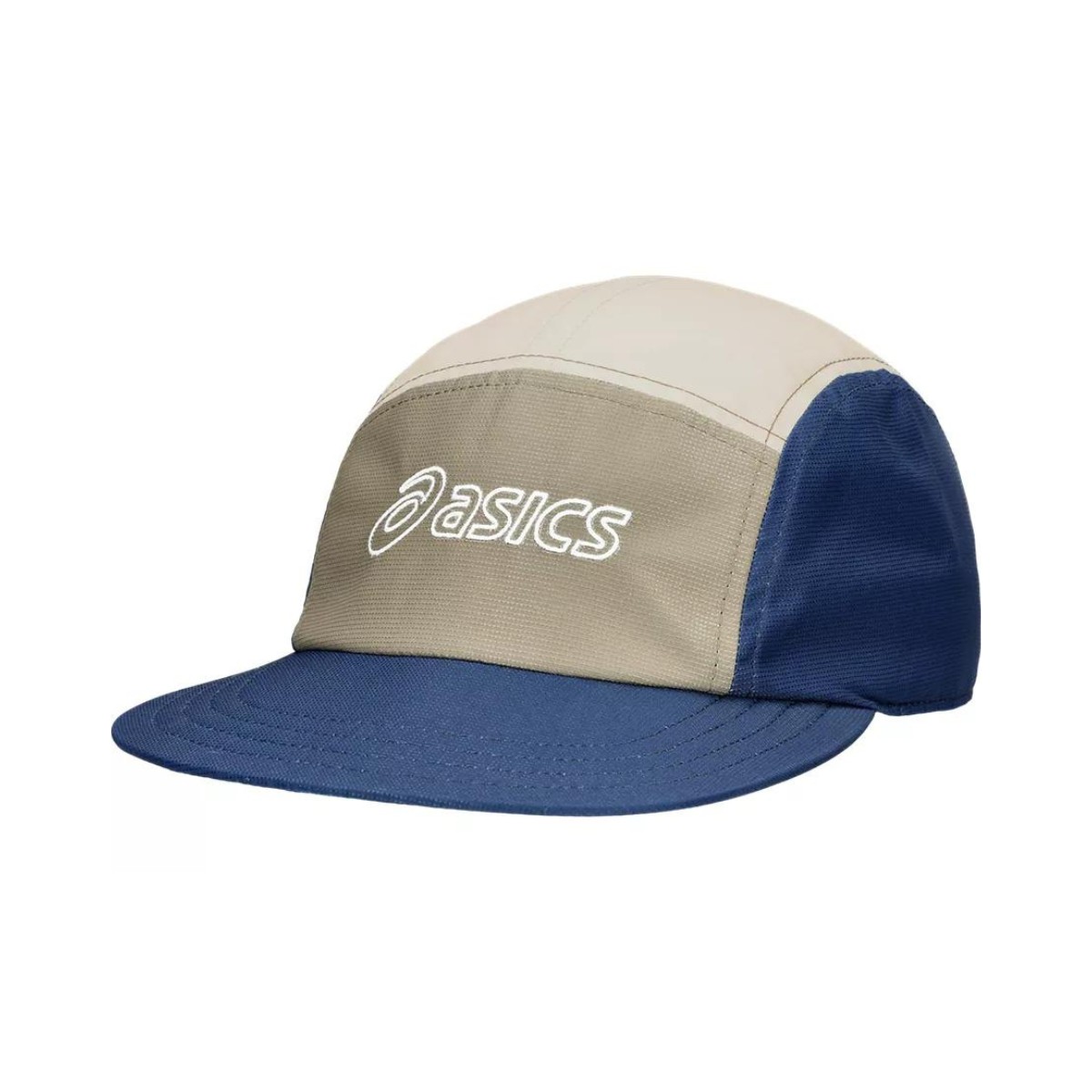 Asics 5 Panel Cap Beige Marineblau