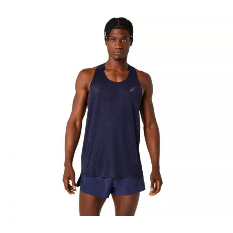 Asics Metarun Singlet Sleeveless T-shirt Navy Blue