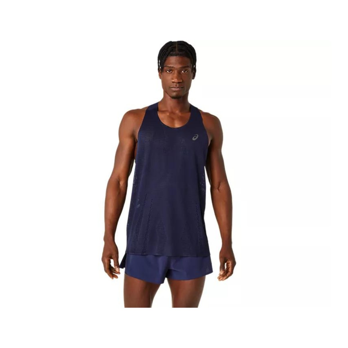 Asics Metarun Singlet Ärmelloses T-Shirt Marineblau, Größe L