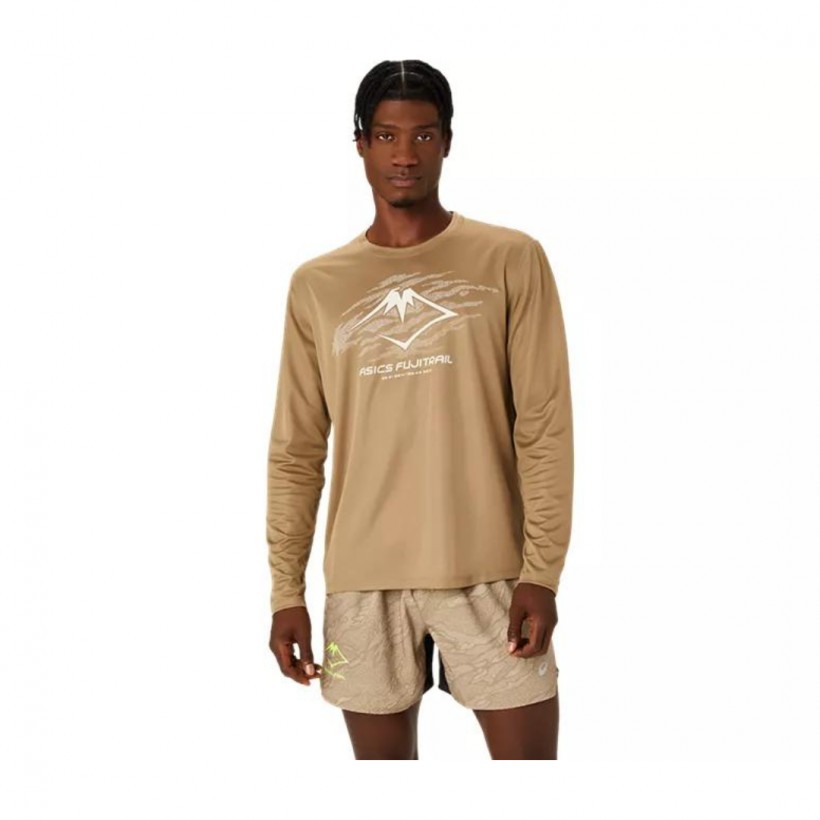 Asics Fujitrail Logo LS Long Sleeve T-Shirt Brown