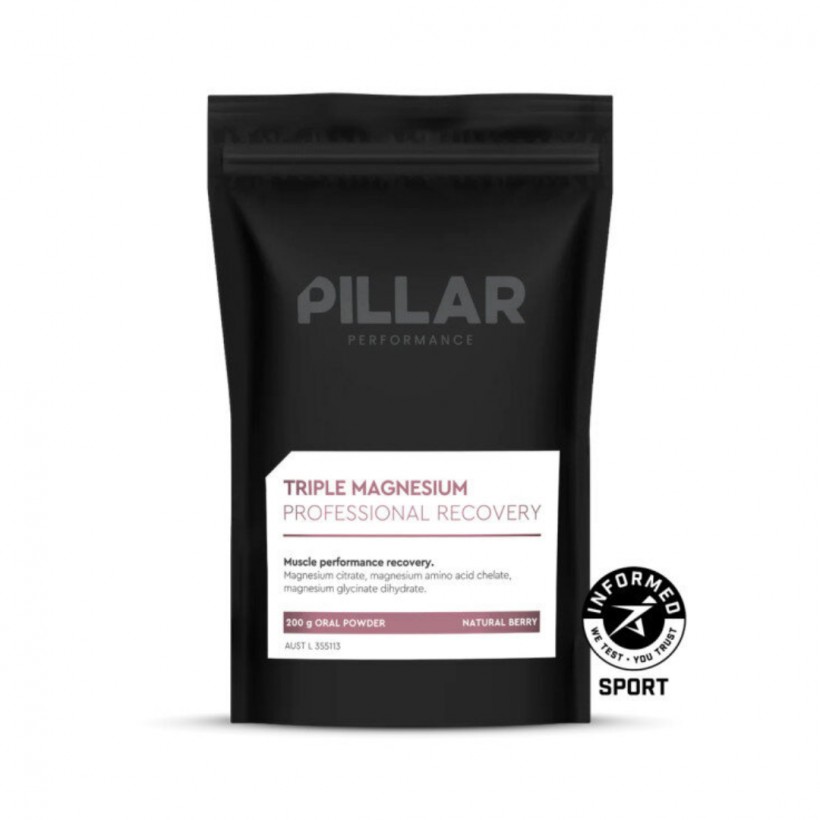 Recuperador Pillar Performance Triple Magnesium Profesional Frambuesa 200g (Bolsa)