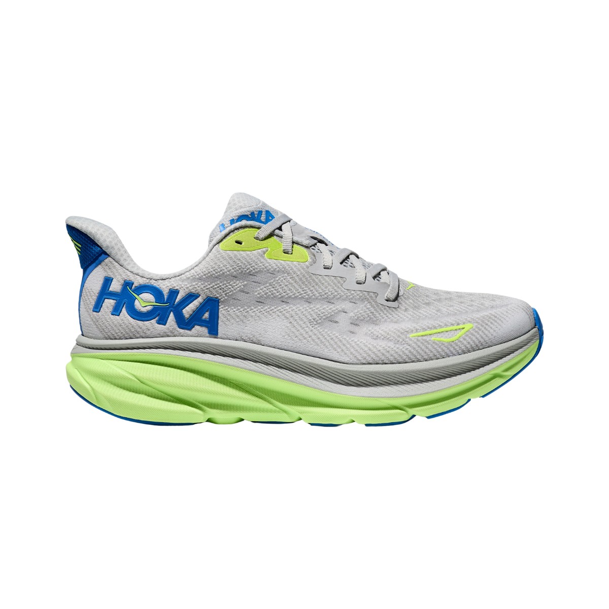 Hoka Clifton 9 Weiß Grün AW24 Schuhe, Größe EU 46