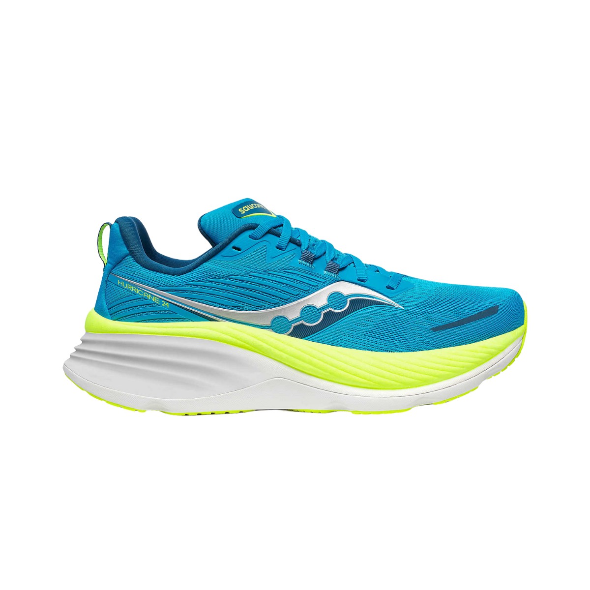 Saucony Hurricane 24 Blau Grün AW24 Schuhe, Größe 42 - EUR