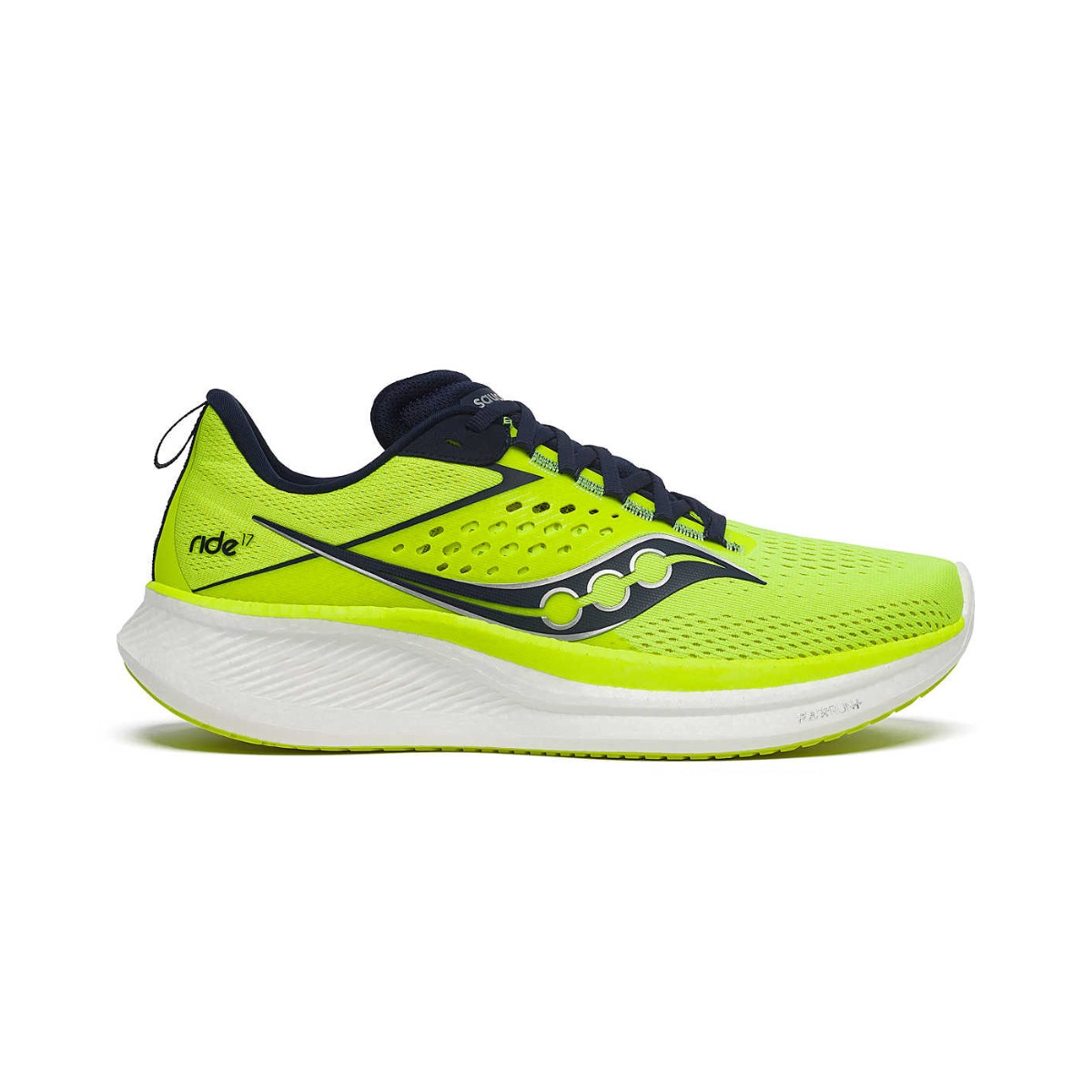 Saucony Ride 17 Grün Weiß AW24 Schuhe, Größe 44 - EUR