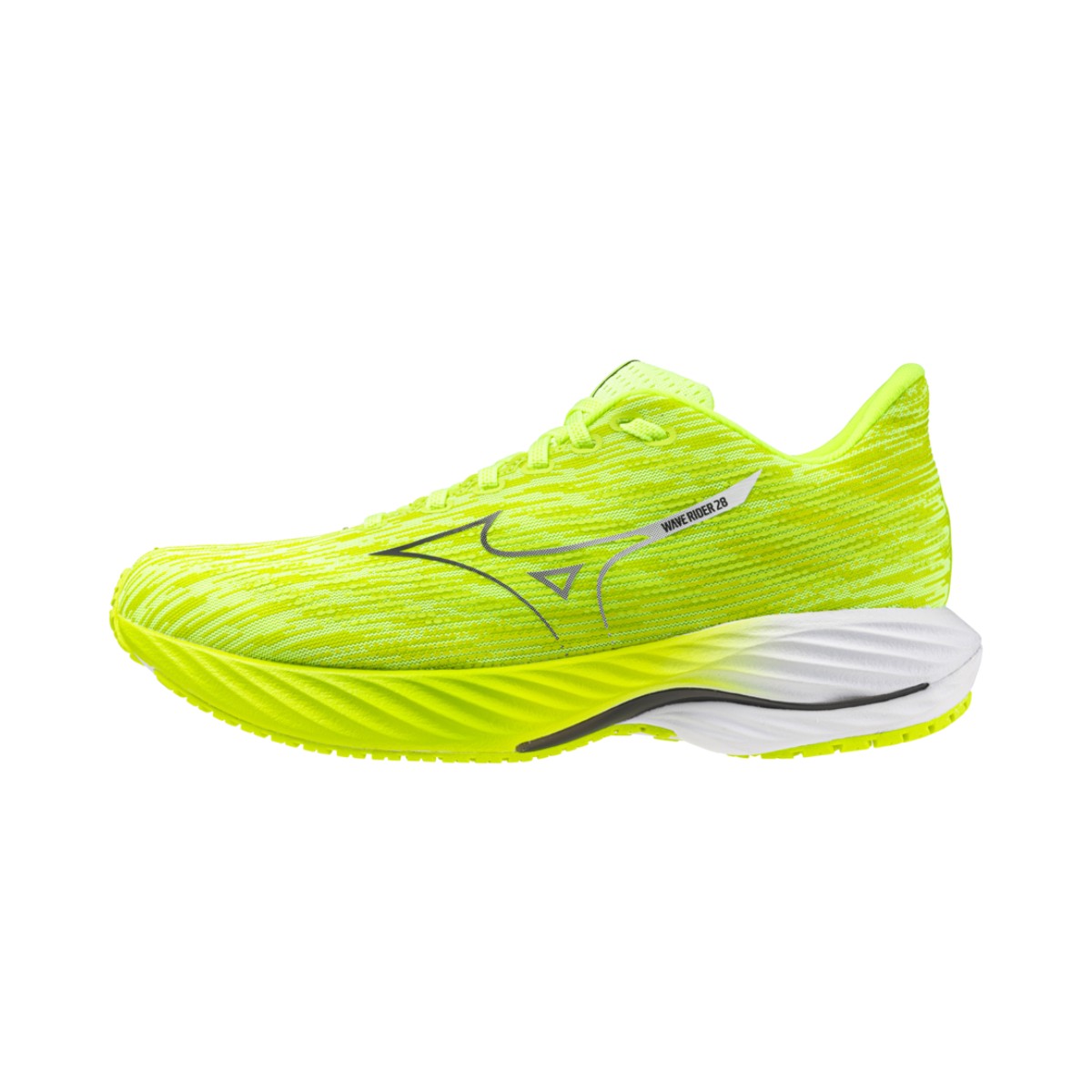 Turnschuhe Mizuno Wave Rider 28 Fluoreszierend Grün AW24, Größe 42 - EUR