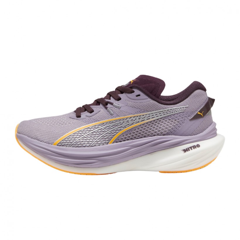 Tênis Puma Deviate Nitro 3 Roxo Laranja  Mulher