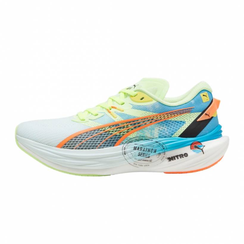 Baskets Puma Deviate Nitro 3 Marathon Series Bleu Vert 