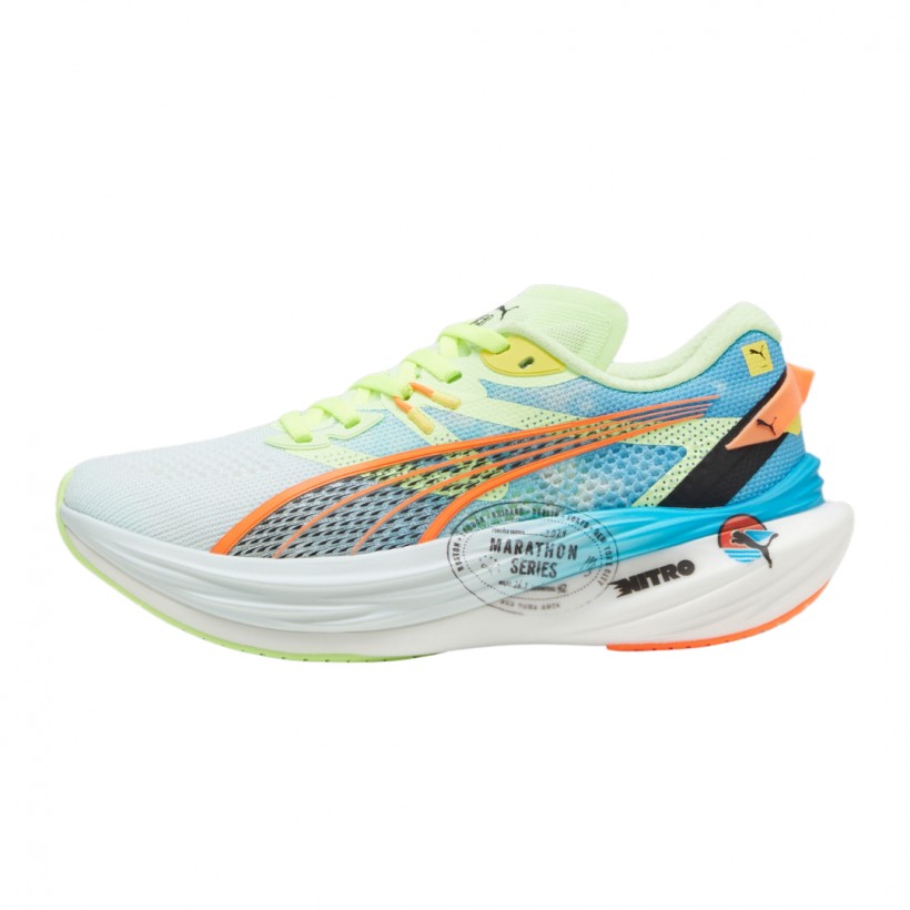 Buty Puma Deviate Nitro 3 Marathon Series Niebieski Zielony  Damskie