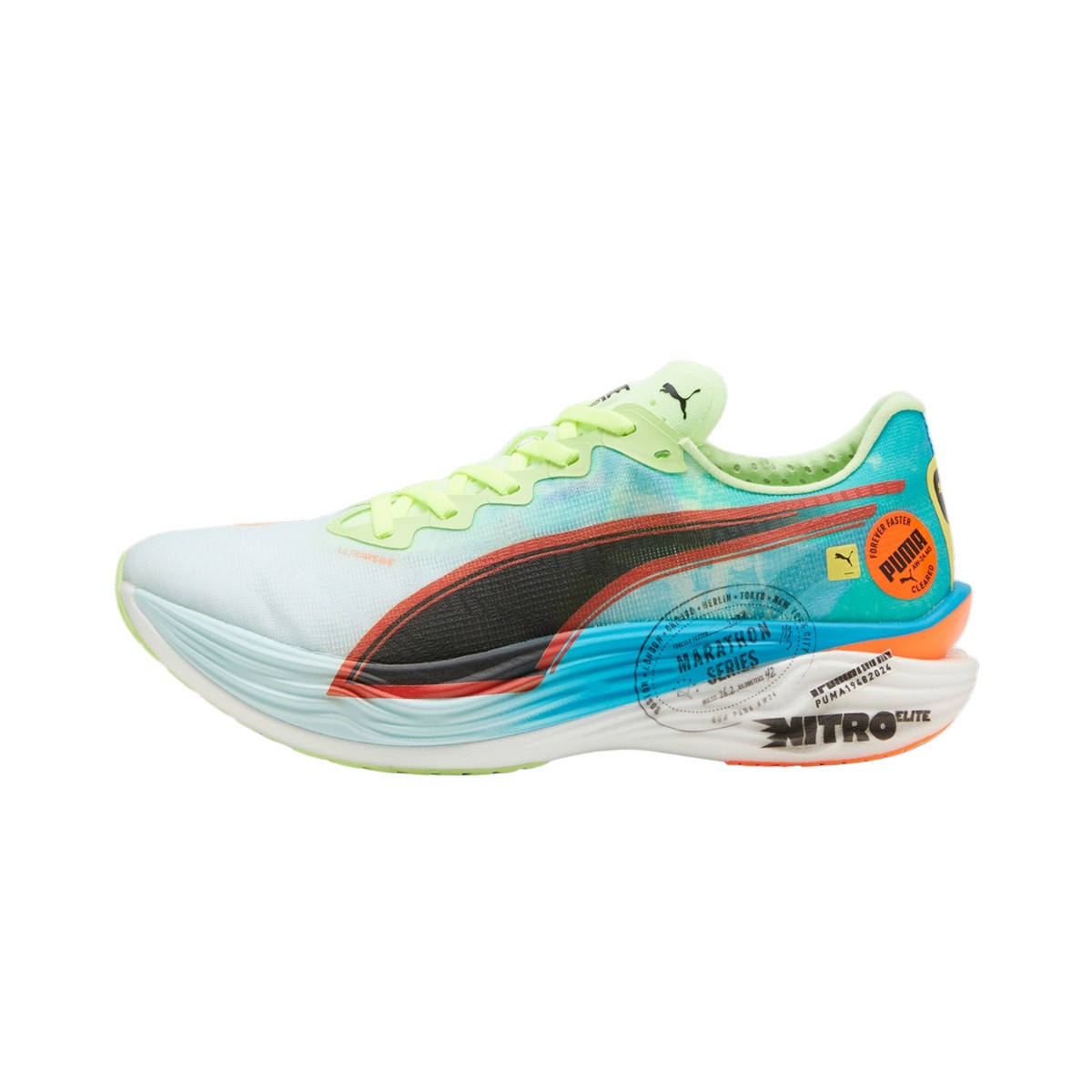 Schuhe Puma Deviate Nitro Elite 3 Marathon Series Blau Grün AW24, Größe 40 - EUR