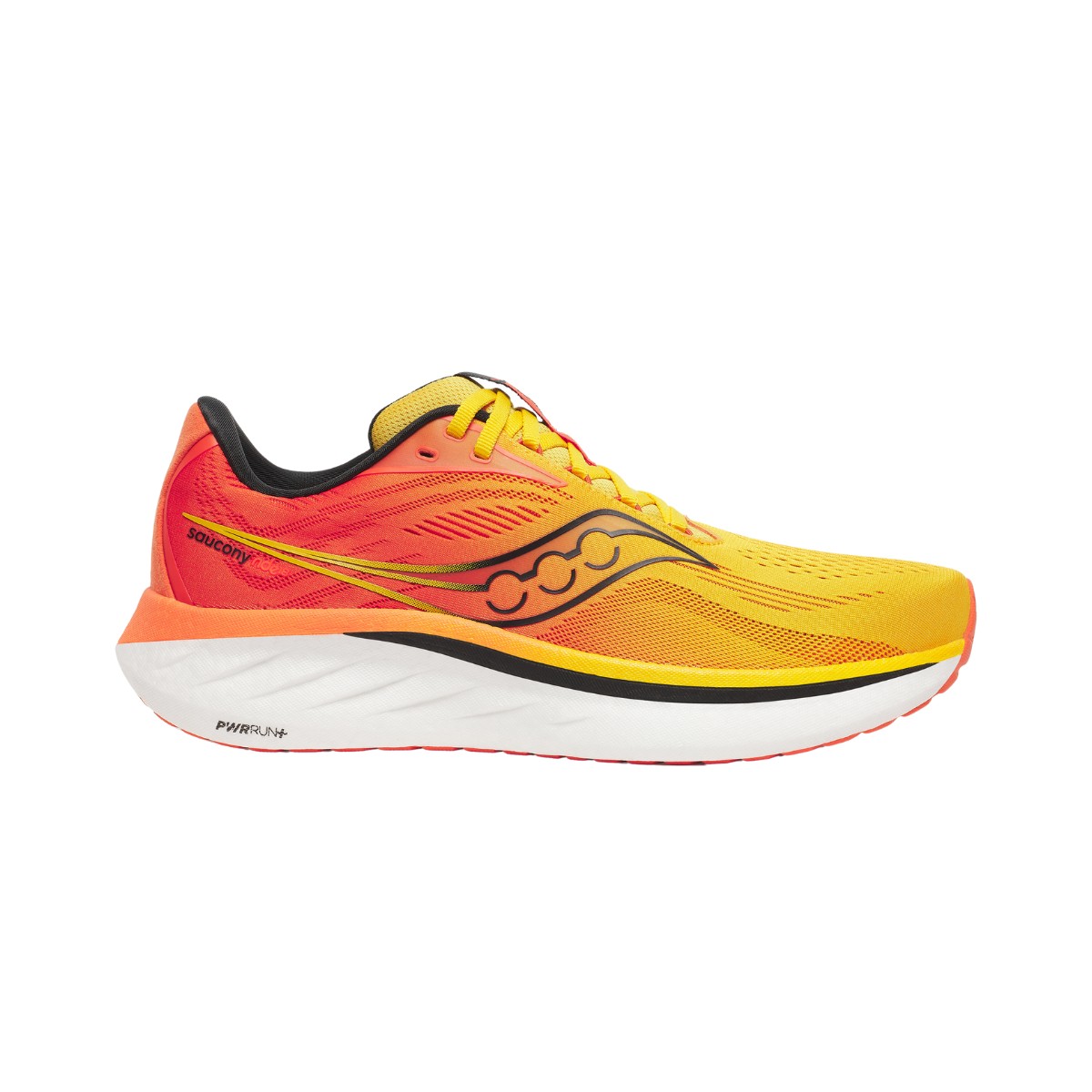 Saucony Ride 18 Schuhe Gelb Orange SS25, Größe 43 - EUR