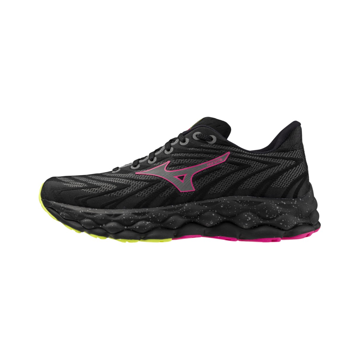 Mizuno Wave Sky 8 Schuhe Schwarz Rosa AW24, Größe 44,5 - EUR