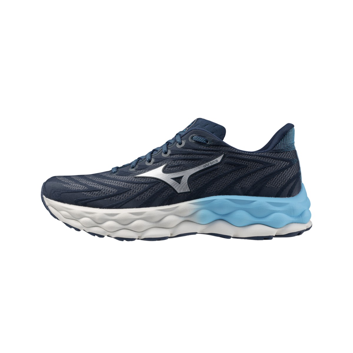 Mizuno Wave Sky 8 Marineblau AW24 Schuhe, Größe 42,5 - EUR