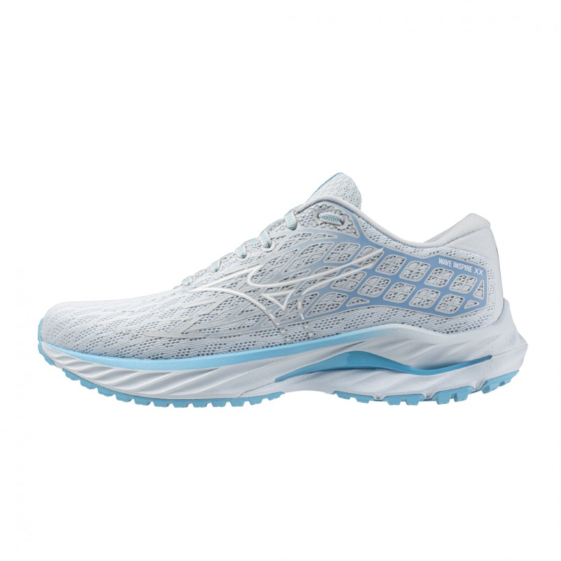 Chaussures Femme Mizuno Wave Inspire 20 Blanc Bleu 