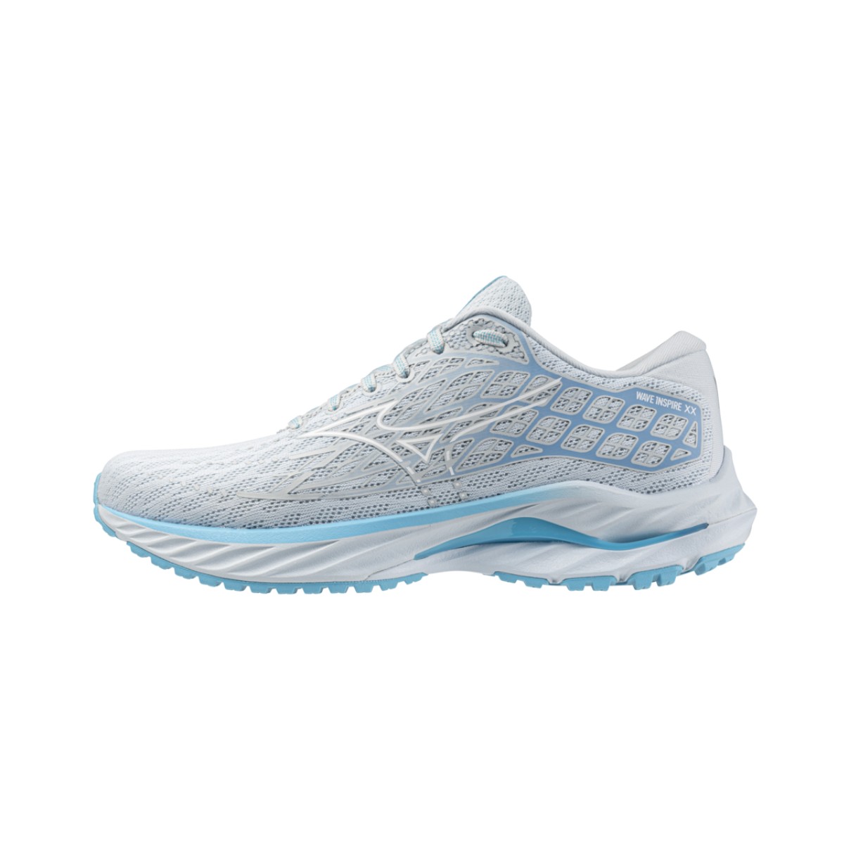 Mizuno Wave Inspire 20 Weiß Blau AW24 Damenschuhe, Größe 41 - EUR