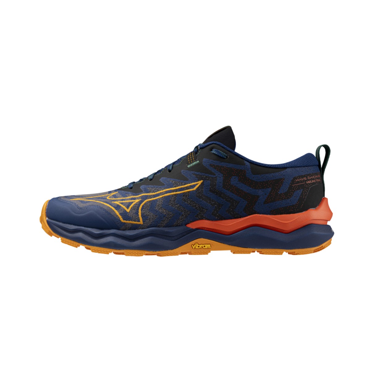 Mizuno Wave Daichi 8 Marineblau Orange AW24 Schuhe, Größe 42,5 - EUR