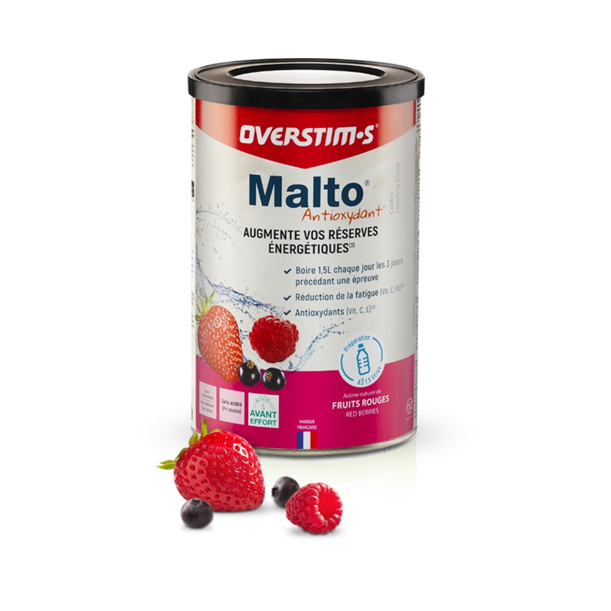 Overstims Malto Antioxidant Red Fruit Energy Drink 450 g