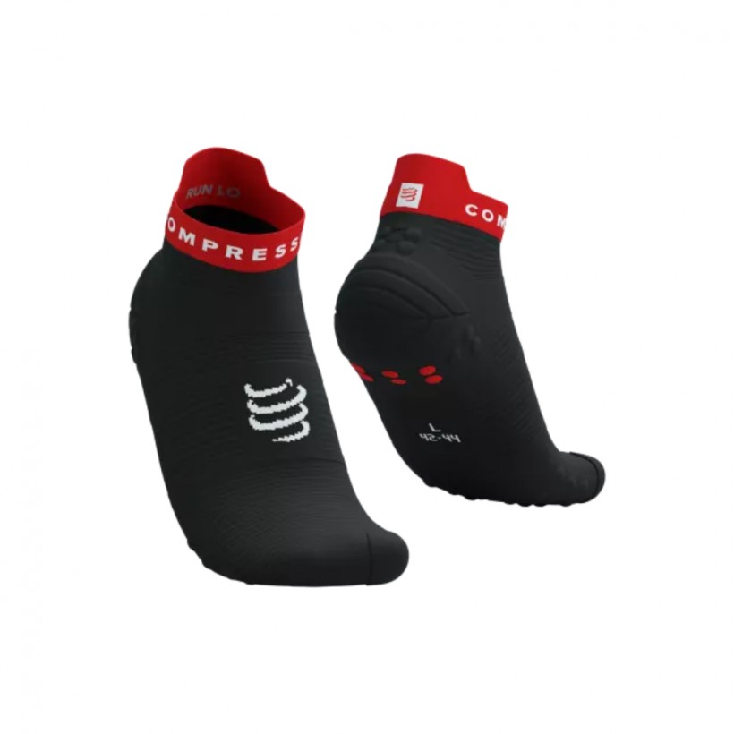 Meias Compressport Pro Racing v4.0 Run Low preto vermelho