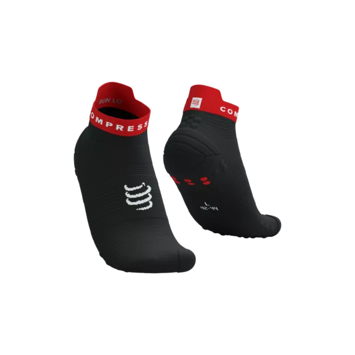 Compressport Pro Racing v4.0 Run Low Socken Schwarz Rot, Größe Größe 4