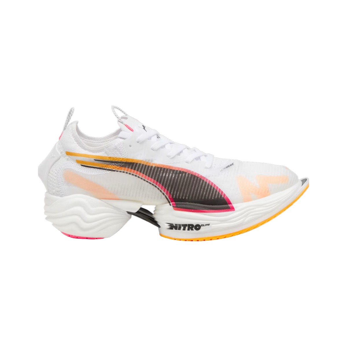 Puma Fast-R NITRO Elite 2 Weiß Orange AW24 Schuhe, Größe 45 - EUR