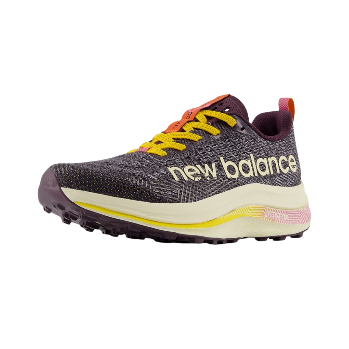 Zapatillas New Balance FuelCell SuperComp Trail v1 Gris Amarillo AW24 Mujer