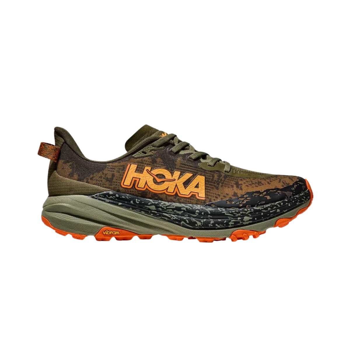 Hoka Speedgoat 6 Wide Braun Grün  Schuhe, Größe EU 42