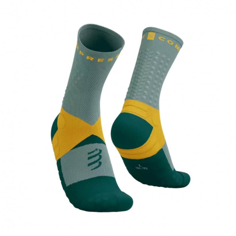 Calcetines Compressport Ultra Trail Socks V2.0 Gris Naranja