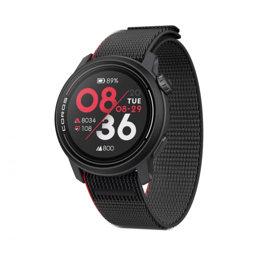 Coros Pace 3 GPS Uhr Schwarz Rot Nylon