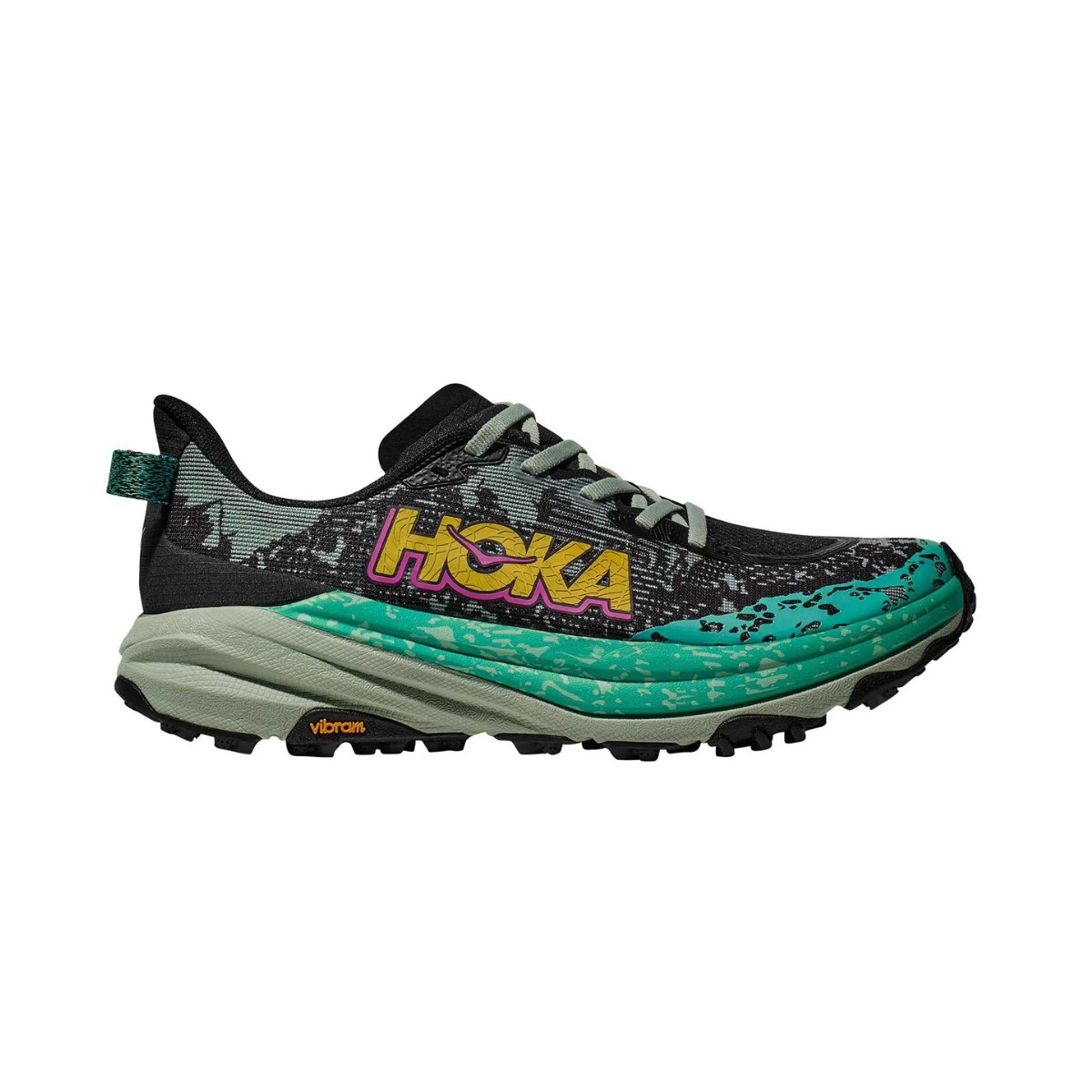 Hoka Speedgoat 6 Grün Schwarz  Damenschuhe, Größe EU 39 1/3