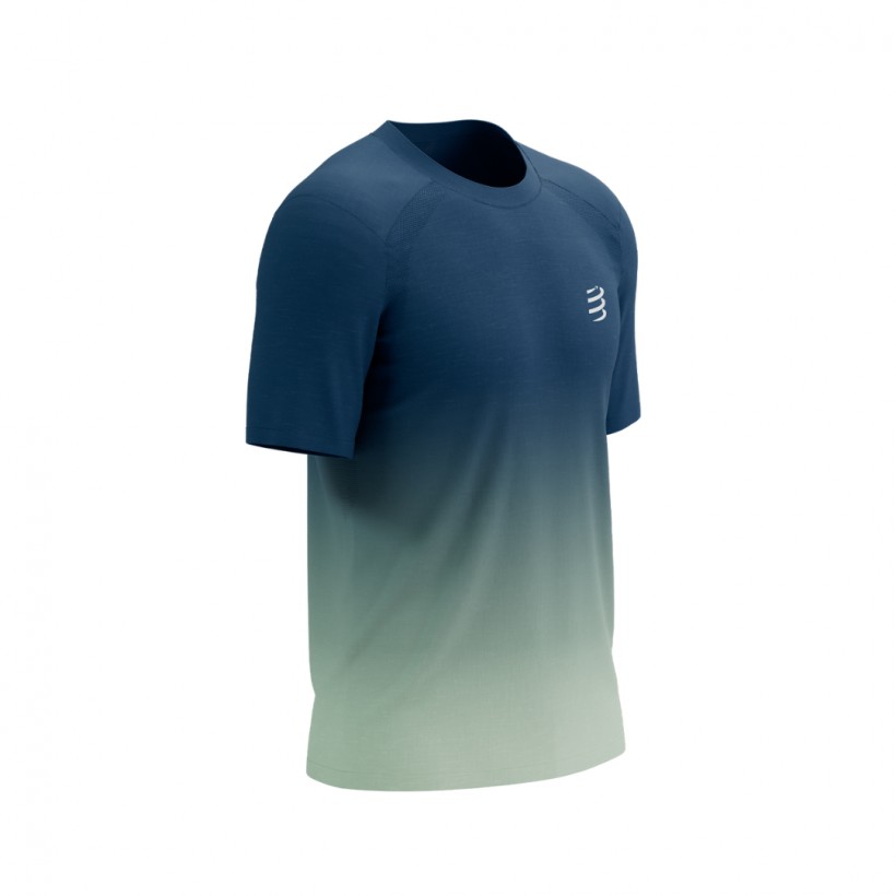 T-shirt Compressport Performance SS Bleu Gris