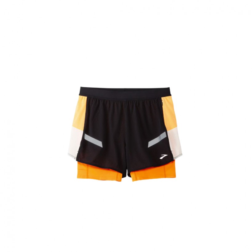 BWomen's Brooks Run Visible 4" 2in1 Shorts 2.0 Black Orange