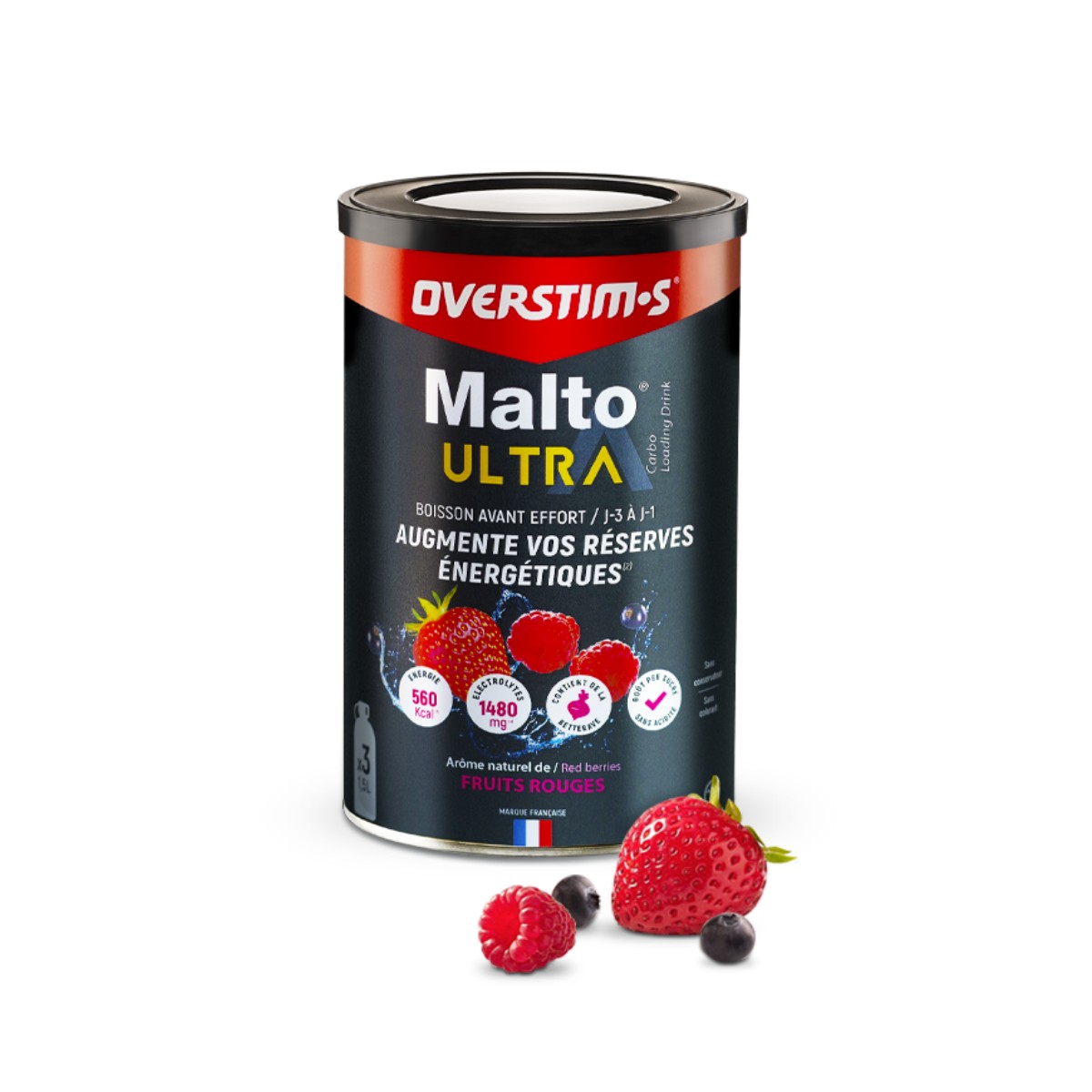 Overstims Malto Ultra 450g Energiegetränk Rote Früchte