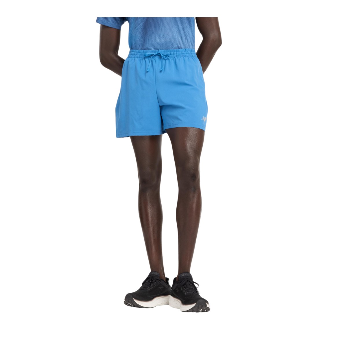 New Balance Essentials 5" blaue Shorts, Größe M