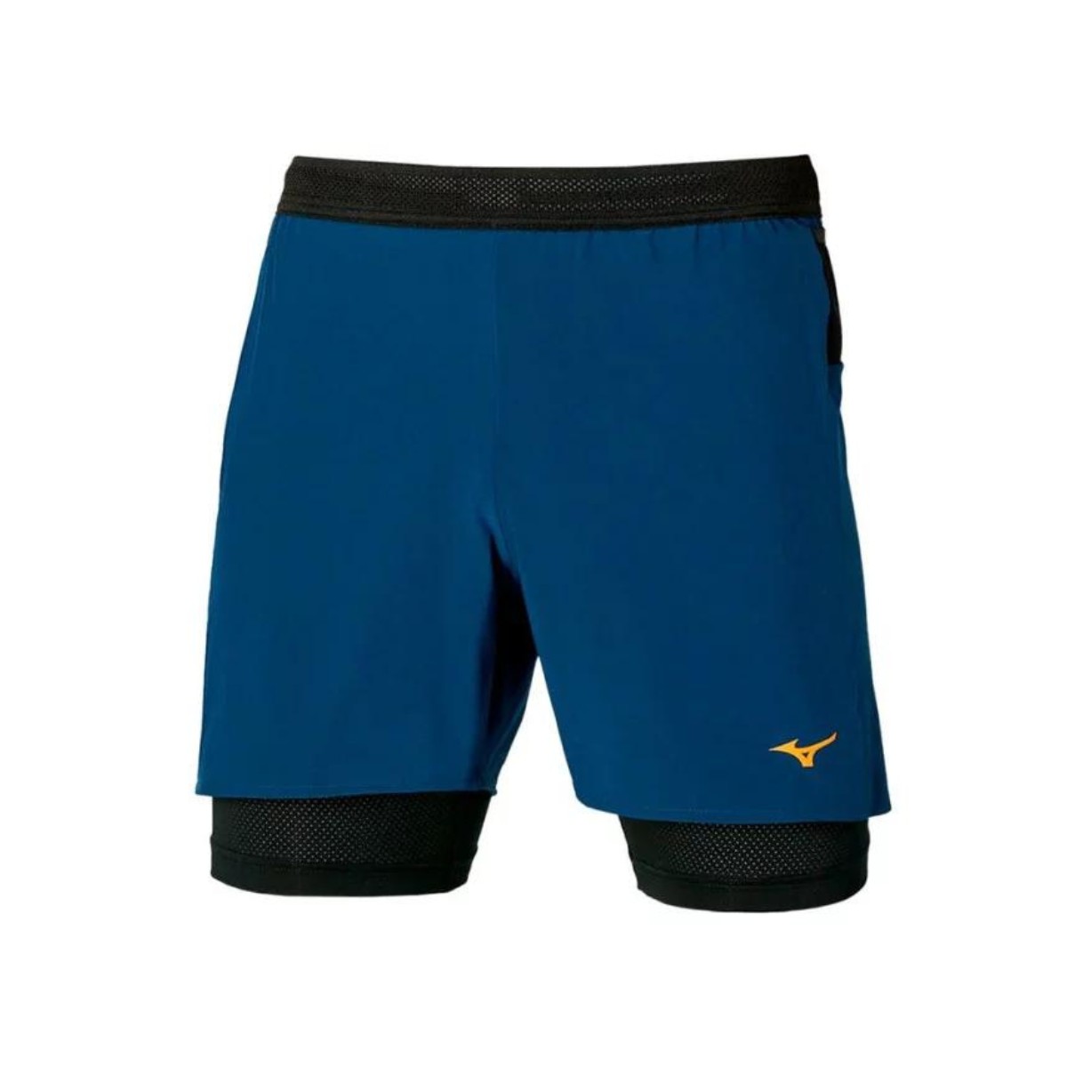 Mizuno Trail 2 in 1 5.5 Marineblau Shorts, Größe S