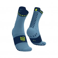 Chaussettes Compressport Pro Racing V4.0 Trail High Bleu Jaune