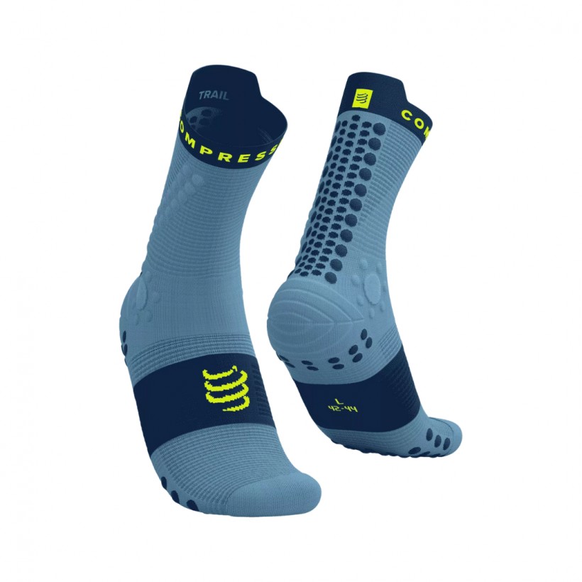 Compressport Pro Racing V4.0 Trail High Blue Yellow Socks