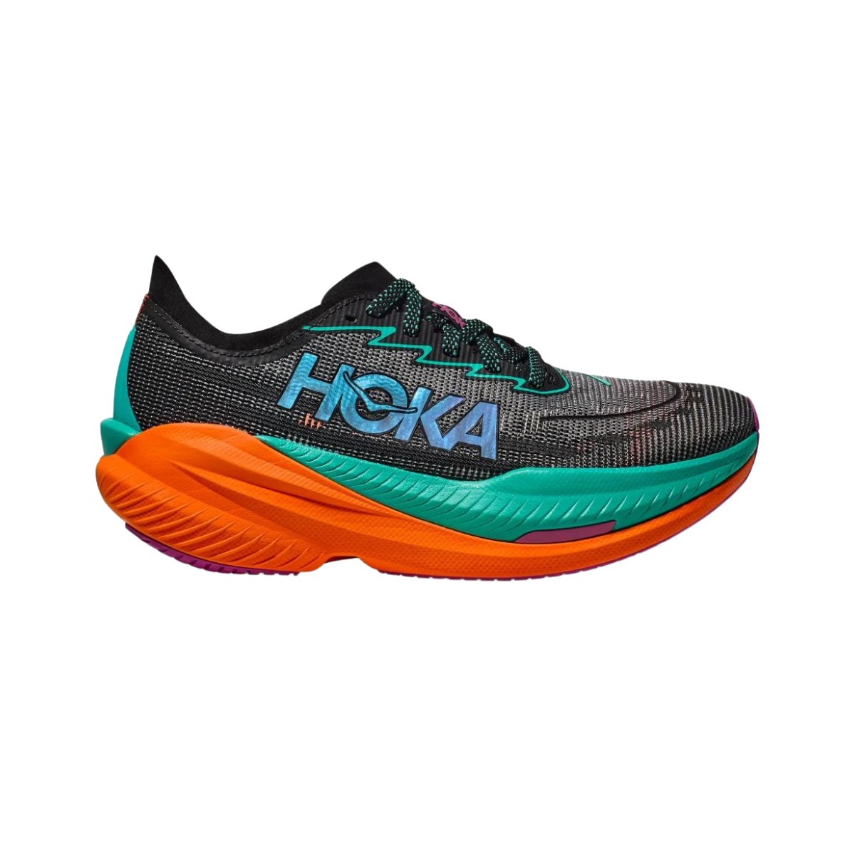 Hoka Mach X 2 Schwarz Orange AW24 Schuhe, Größe EU 42 2/3