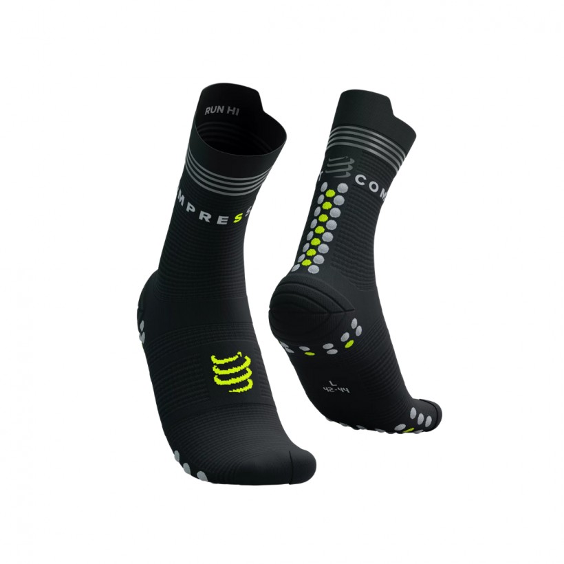 Calcetines Compressport Pro Racing Shocks V4.0 Run High Negro Amarillo