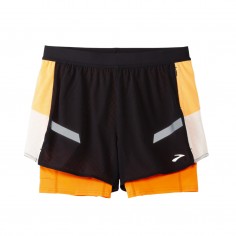 BWomen's Brooks Run Visible 4" 2in1 Shorts 2.0 Black Orange