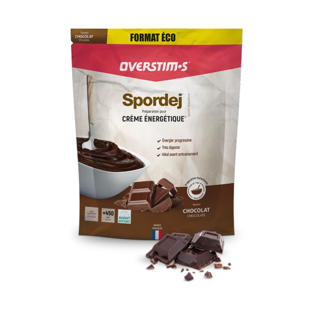 Overstims Spordej Schokolade Glutenfreie Energiecreme 1,5 kg