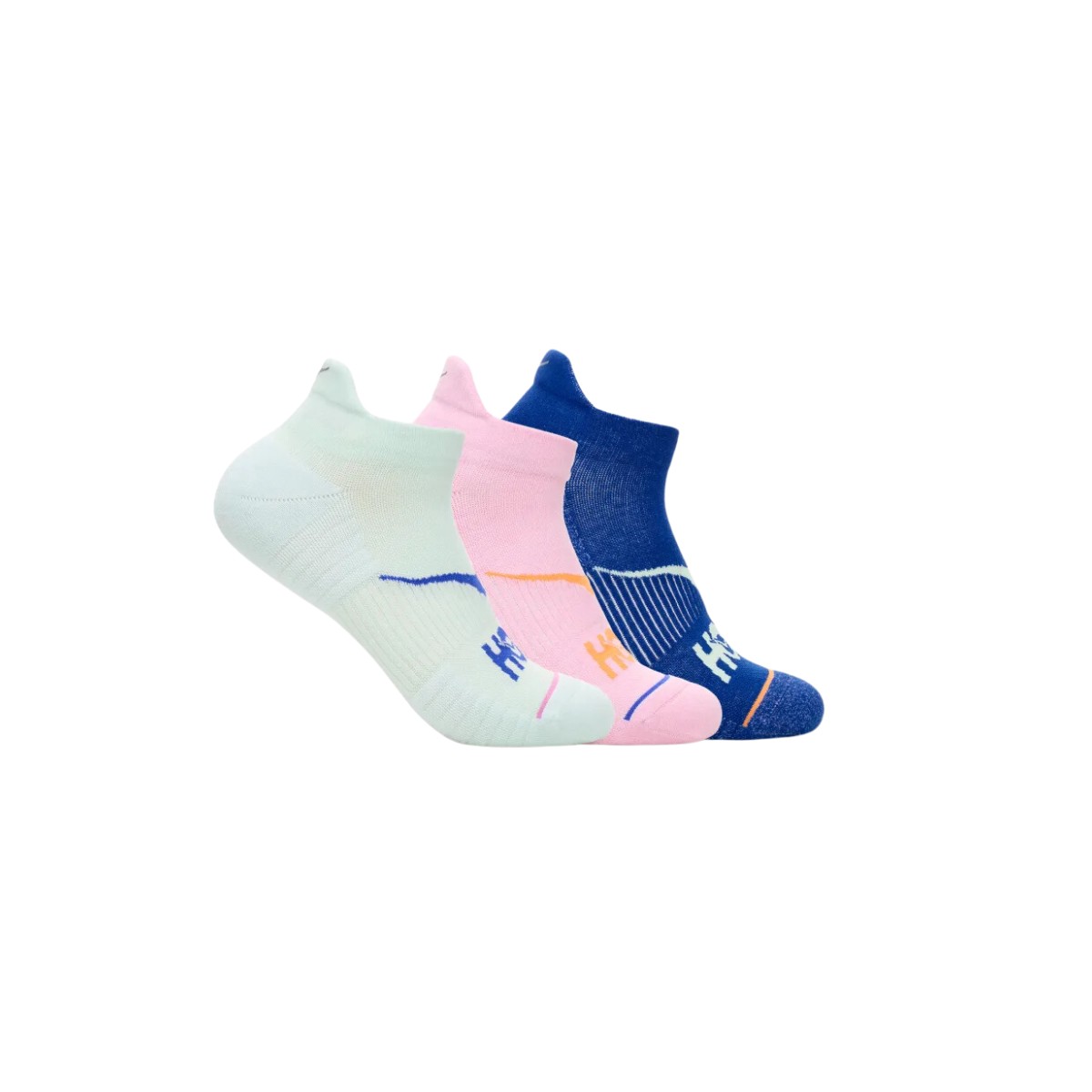 Pack Hoka 3 Invisible Socken Blau Rosa Grün Unisex, Größe M