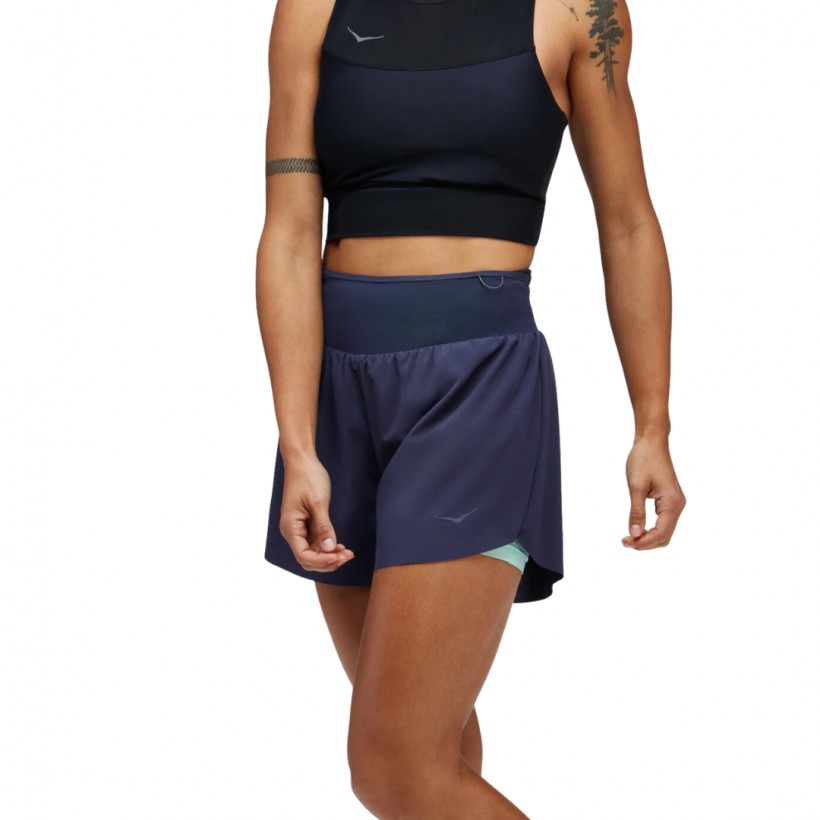 Short Hoka Skyglide bleu foncé femme